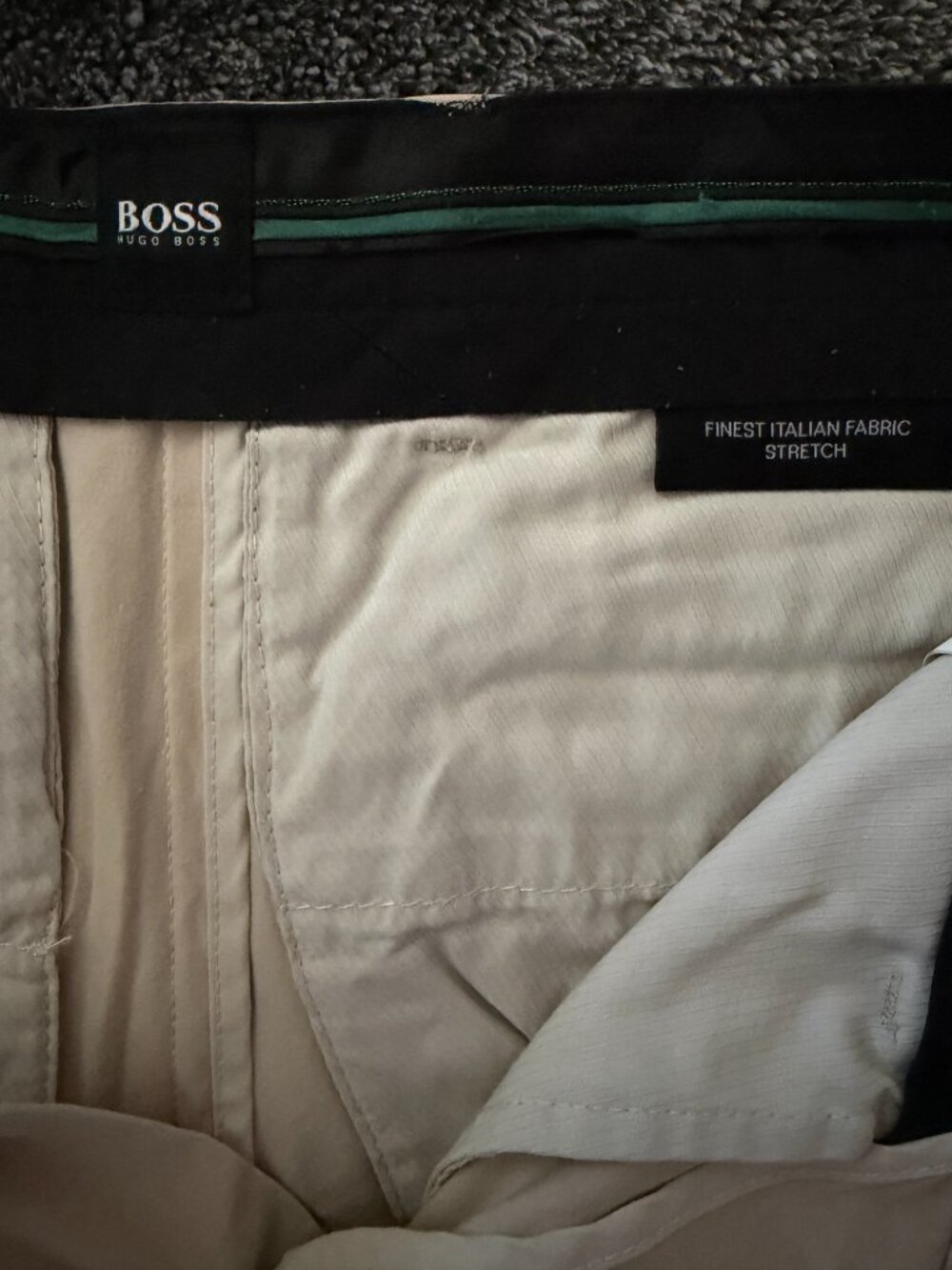 BOSS Hugo Boss Slim Chino Trousers Stone Finest Italian Stretch [30] - Picture 2 of 2